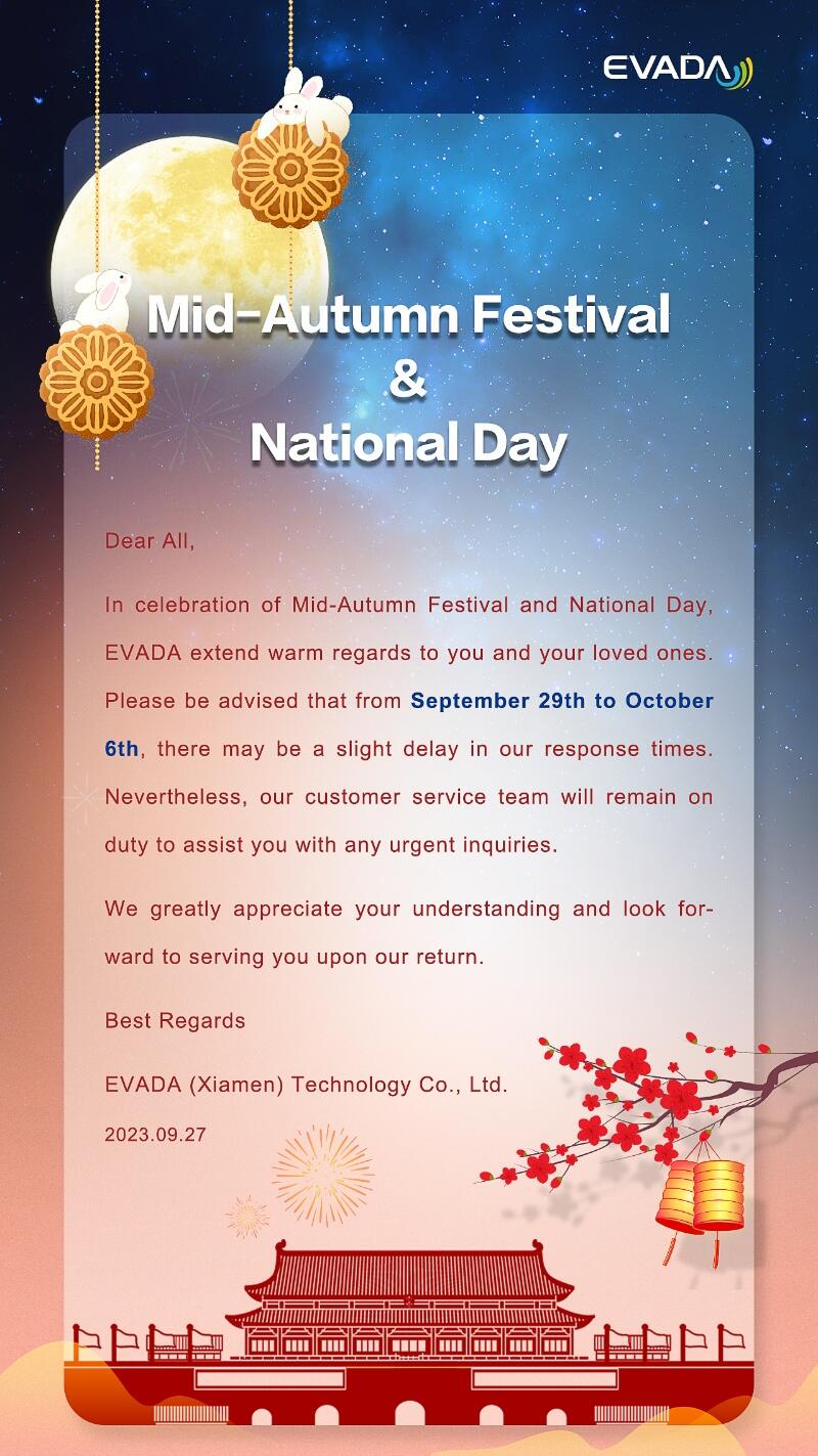 Propoweress Holiday Schedule: National Day＆Mid-Autumn Festival